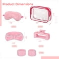 thumbnail image 4 of 6 Sets Pink Party Favors, Pink Sleepover Party Supplies, Includes Eyemasks, Headbands, Claw Clips, Wristbands, and Cosmetic Bags, Slumber Spa Party Accessories, 4 of 5