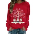 thumbnail image 4 of Uootdi Plus Size Christmas Womens Long Sleeve Sweatshirt Funny Xmas Tree Santa Reindeer Snowman Gift 3D Print Graphic Sweatshir ts, 4 of 6
