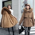thumbnail image 4 of Chaqueta de algodón gruesa y cálida, larga y de moda para mujer, chaqueta de algodón con plumón informal para mujer, 4 of 6