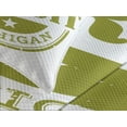 thumbnail image 4 of Ambesonne Detroit Quilted Bedspread Set 3 Pcs, Grunge Retro Stamp, King Size, Olive Green White, 4 of 5