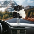 thumbnail image 5 of 1 Pcs Adorable 2D Acrylic Pug Shaking Ornament, Cute Dog Spring Car Dashboard Decoration, Funny Puppy Interior Accessory for Stress Relief in Cars Trucks, 5 of 9