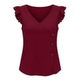 thumbnail image 5 of Ashirexll Tops for Women Trendy Casual Loose Fashion Sleeveless V-Neck Button Up Pullover Top for Summer, 5 of 5
