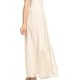 thumbnail image 3 of Sakkas Monola Long Tall Lace Embroidered Paneled Adjustable Waist Flare Skirt - White - Small, 3 of 5