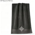 thumbnail image 3 of Aoznliie Bath Towels, Elegant Embroidered Soft Cotton Towels for Bathroom, 29x13 inch Quick Dry Shower Towels for Dorm Summer, Black, 3 of 7