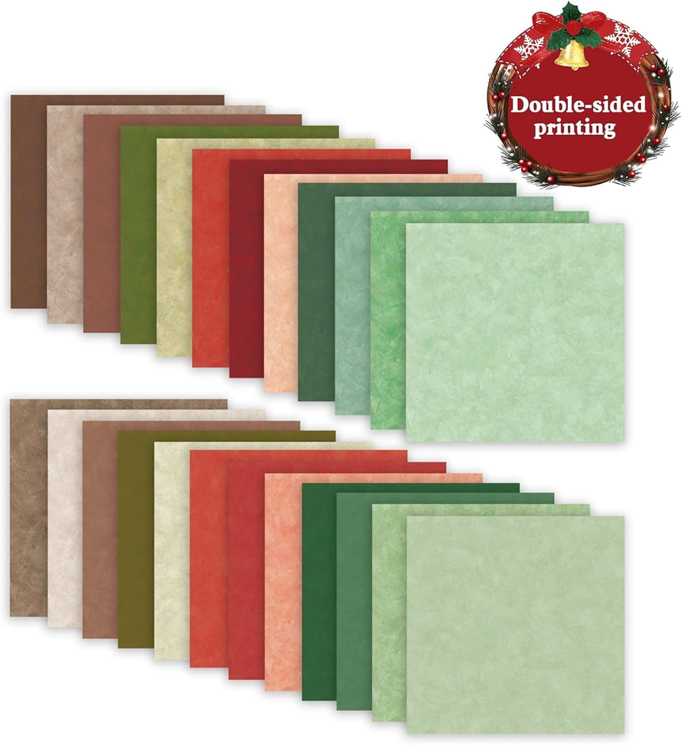 Scrapbook Paper Winter Patterned Paper for Scrapbooking, 24 Sheets Double Sided Colorful Holiday Decorative Craft Papers for Junk Journals Greeting Cards Decoration (D, 12x12 IN)