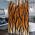 thumbnail image 6 of Brown Tiger Skin Shower Curtain, Abstract Farm Brown Tiger Animal Texture Black Stripes Waterproof Shower Curtain Set with 12 Hooks Lightweight Bath Curtains Fabric Bathroom Decor 36x72 Inches, 6 of 9