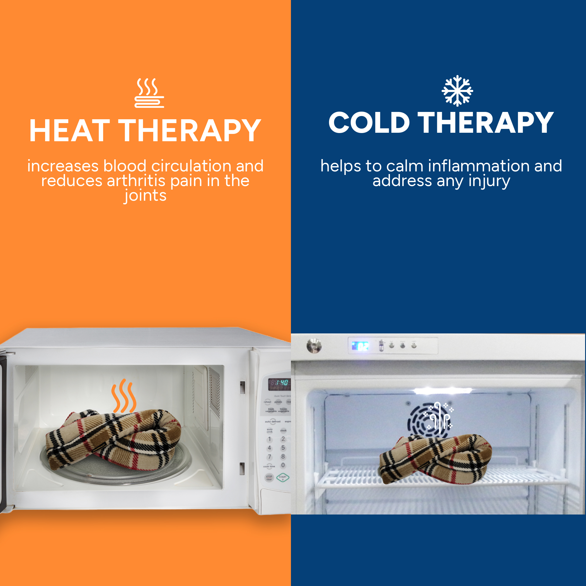 SunnyBay Microwave Heating Pad, Microwavable Heated Neck and Shoulder Wrap, Hands-Free Weighted Moist Hot or Cool Pack, Soft Fleece Cover and Flaxseed Filling, 27x7 (London)