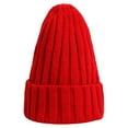 thumbnail image 3 of Dyfzdhu Winter Hats for Men Women Soft Warm Knit Hat Ski Stocking Cuffed Cap Red, 3 of 3