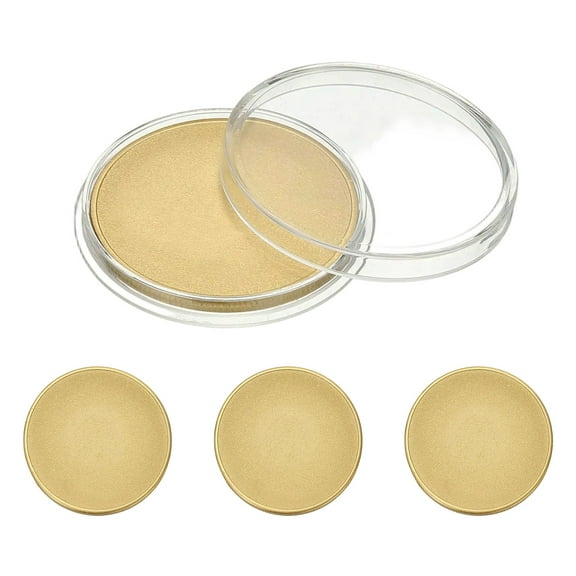 40mm Blank Coins for Engraving, 4pcs Brass Coin Blanks Laser Engraving Blanks Custom Challenge Coins Metal Disc Tags Circle Round Stamping Plate, Glitter Frosted, Gold Tone