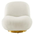 thumbnail image 6 of Modway Kindred Boucle Upholstered Upholstered Fabric Swivel Chair in Gold Ivory, 6 of 8