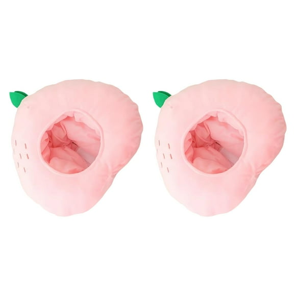 2 piezas de sombrero de peluche, sombrero de melocotón de dibujos animados, accesorios de ropa suave de dibujos animados, accesorios de fotografía,