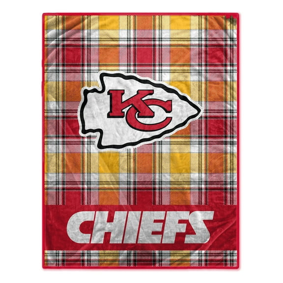 Pegasus Kansas City Chiefs 66" x 95" Oversized Plaid FAN-mily Ultra Cozy Blanket
