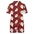 thumbnail image 4 of Wancir Women's Christmas Printed Short Sleeved Tops And Shorts Casual Comfortable Set Suit, 4 of 6
