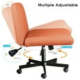thumbnail image 5 of Waleaf Armless Office Chair with Wheels, Criss Cross Desk Chair, Wide Seat Adult Vanity Chair,Brown, 5 of 7