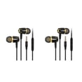 thumbnail image 1 of Auricular con cable Matsuzay en el oído con cancelación de ruido Negro+Oro 2Conjunto, 1 of 6