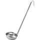 thumbnail image 1 of Soro Essentials - Cucharón de fondo plano de acero inoxidable de 5 oz con mango largo. Los mejores accesorios de cocina para mezclar, porcionar y servir sopas, chile y guisos en restaurantes y en, 1 of 5
