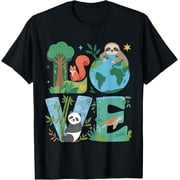 Love Earth Day Planet 2025 Anniversary Environmental Animals T-Shirt- Classic Unisex 100% Cotton Crew Neck T-Shirt Regular Fit Breathable Casual Everyday Wear