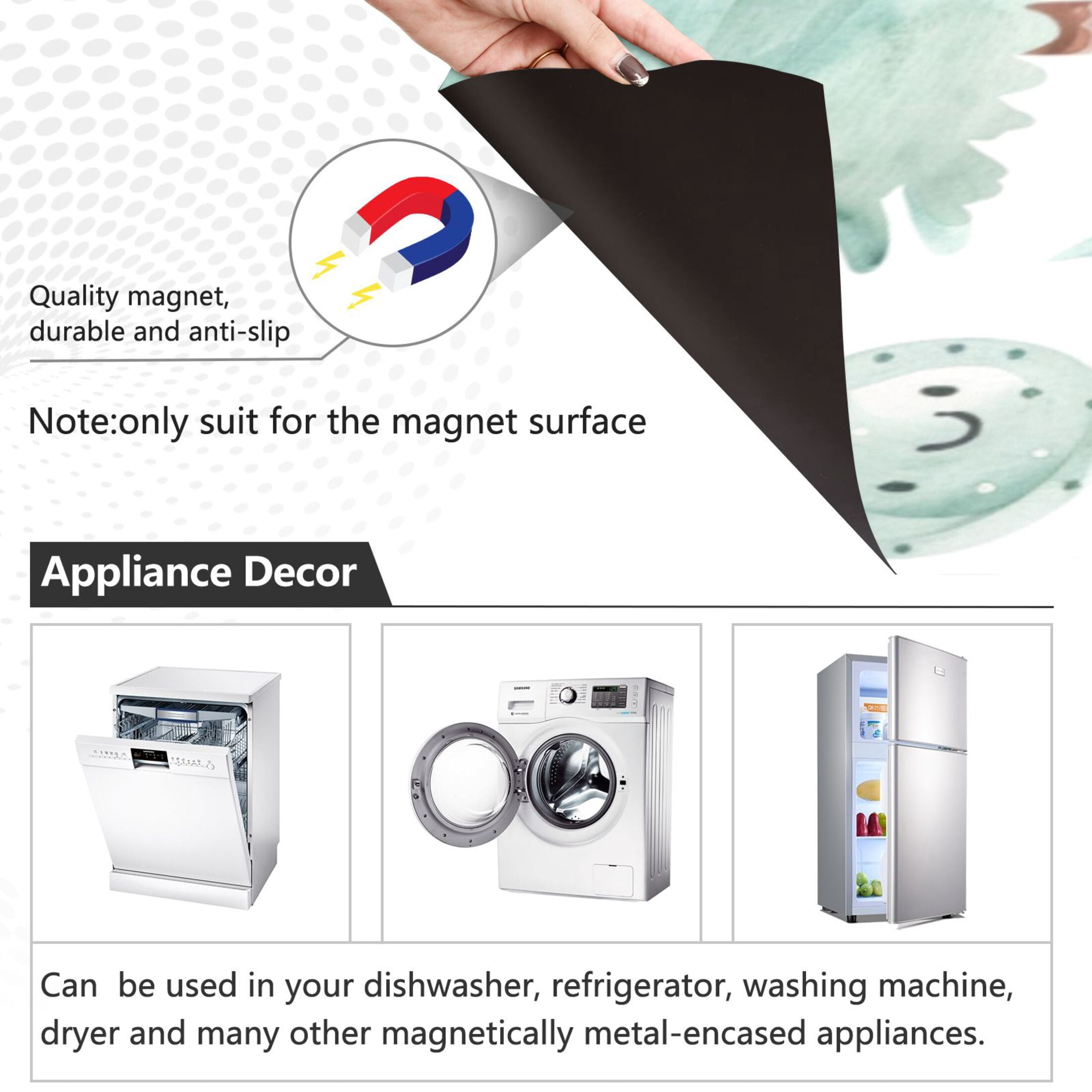 Dishwasher Magnetic Sticker 23x26 Inch Refrigerator Magnetic Sticker Washing Machine Magnetic Sticker Kitchen Panel Magnetic Sticker Home Decor Colorful Cartoon Snowman