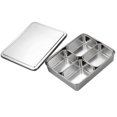thumbnail image 1 of Caja de condimentos de acero inoxidable Contenedor de sabor japonés Estante para especias 4 cuadrícula, 1 of 9