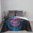 thumbnail image 6 of XMXT Throw Blanket, Aged Floral Skull Blue Print Machine Washable Blankets for Sofa, 60 x 50 inches Black, 6 of 9