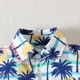 thumbnail image 5 of Odeerbi Toddler Two-piece Set Boys Summer Hawaii Outfits Baby Clothes Short Sleeve Floral Shirt with White T-shirt Shorts Set Children Wear Light Blue, 5 of 9
