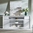 thumbnail image 4 of 70" Modern TV Stand for TVs Up to 80 inch, 32" Tall Entertainment Center, Wood Media Console & Adjustable Shelves for Living Room, Curved Profile Design, 4 of 8