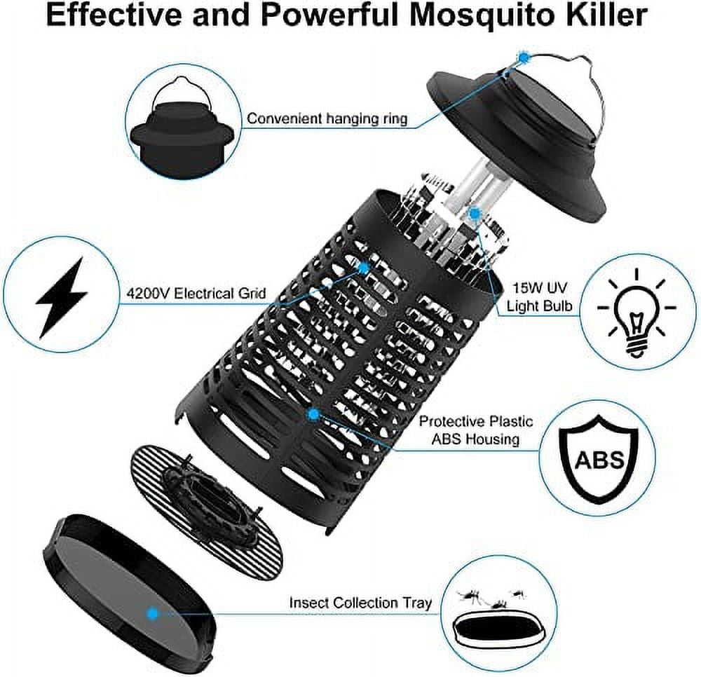 TOMPOL Bug Zapper for Indoor and Outdoor, 4200V Electric Mosquito Zapper, High Powered Pest Control Waterproof, Insect Killer for Home, Kitchen, Backyard, Camping