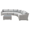 thumbnail image 4 of Modway Conway Sunbrella? Outdoor Patio Wicker Rattan 5-Piece Sectional Sofa Set in Light Gray Gray, 4 of 6