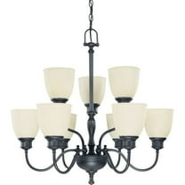 9 Light - 2 Tier Chandelier - Biscotti Glass