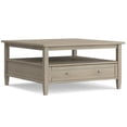 thumbnail image 1 of Simpli Home Warm Shaker Wood 36" Square Transitional Coffee Table in Gray, 1 of 8