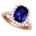 thumbnail image 2 of AFFY (3.8ct) Simulated Blue Tanzanite & White Diamond Engagement Ring In 14k Solid Gold With Ring Size 4, 2 of 2