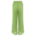 thumbnail image 4 of Bovemsi Casual Pants for Women Summer 2025 New Women's Loose Fitting Patchwork Lace Cotton Linen Casual Wide Leg Trousers with Pockets, 4 of 5