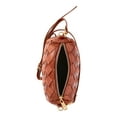 thumbnail image 6 of Time and Tru Women's Faux Leather and Suede Woven Camera Crossbody Bag, Cognac, 6 of 6