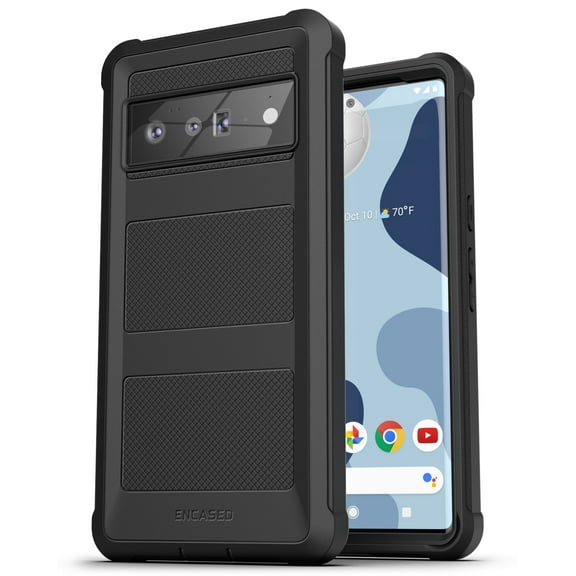 Encased Falcon Designed for Pixel 6 Case, Protective Full Body Phone Case for Google Pixel 6 (Black)