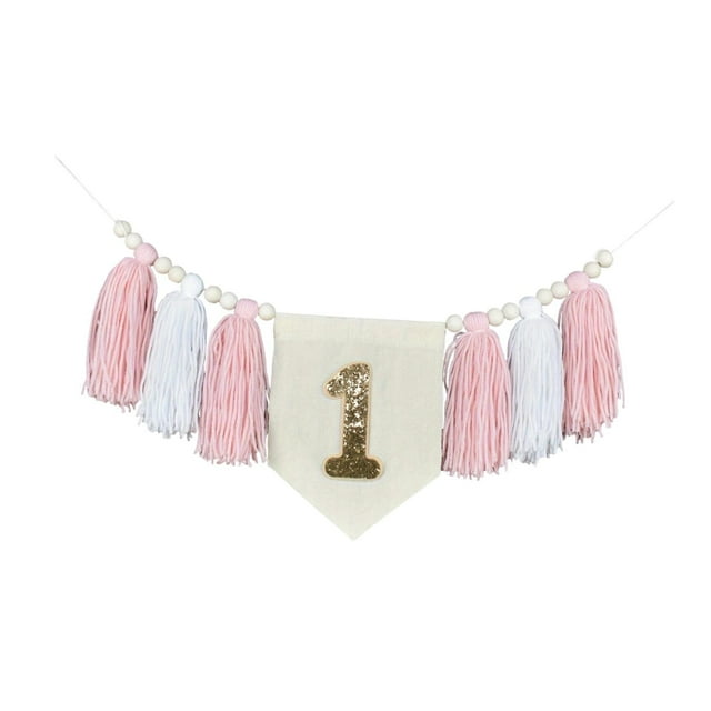 Banner para trona de primer cumpleaños, decoración del hogar, celebración, guardería de niñas, vacaciones Estilo B