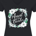 thumbnail image 4 of Inktastic Aunt of the Bride with White Flower Wreath Women's V-Neck T-Shirt, 4 of 5