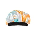 thumbnail image 2 of KISS Colors & Care Kids High Quality Satin Wide Band Bonnet – Tie Dye Orange Blue, 2 of 5