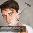 thumbnail image 4 of Yeacher 1PC Double Edge Safety Razor with Long Natural Rotatable Handle Shaving Razor Alloy Scalloped Bar Double Edge Safety Razor Shaving Open Comb Head for Men Barber Male Home Use Shaving Tools, 4 of 6