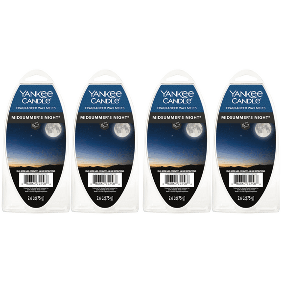 Yankee Candle Midsummer's Night Fragranced Wax Melts, 6 Wax Spheres per Package, Pack of 4 (24 Cubes Total)