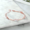 thumbnail image 3 of Gem Stone King 18K Rose Gold Plated Silver White Moissanite Tennis Bracelet for Women | 3.90 Cttw | Gemstone | Oval 7X5MM | 6 inch + 1 inch Extender, 3 of 4