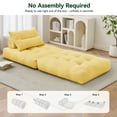 thumbnail image 7 of BEHOST 86" Large Convertible Futon Sofa Bed for Adults, Teddy Plush Folding Chair Sleeper Bed, Sunshine Yellow, 7 of 7