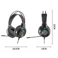 thumbnail image 2 of Casque de Jeu Filaire avec Lumière LED et Microphone à Réduction de Bruit, Compatible avec PS4 PS5 Ordinateurs Portables IPad Ordinateur, 2 of 9