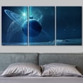 thumbnail image 3 of wall26 Canvas Print Wall Art Set Blue Saturn Ring Starlight Sky Astronomy &amp; Space Nature Digital Art Sci-Fi &amp; Fantasy Decorative Landscape for Living Room, Bedroom, Office - 24"x36", 3 of 5