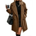 thumbnail image 3 of NAYTOAO Winter Warm Coats for Women Long Sherpa Coat Fuzzy Faux Fur Trench Jackets Lapel Open Front Button Fleece Cardigan, 3 of 8
