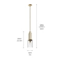 thumbnail image 2 of 52414BNB Kichler Lighting Kimrose - 1 Light Mini Pendant In Art Deco Style-22.5 Inches Tall and 7 Inches Wide-Brushed Natural Brass Finish, 2 of 2