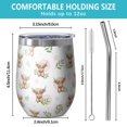 thumbnail image 5 of 12oz Stemless Wine Tumblers White Highland Cow Leaf Pattern Vacuum Insulated Stainless Steel Travel Tumbler Cups Mug with Lid and Straw for Champaign,Cocktail,Beer with Cleaning Brush, 5 of 5