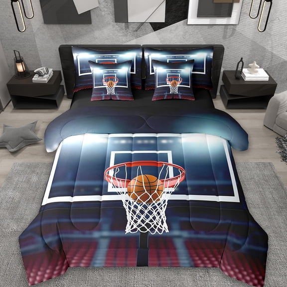 Erosebridal Basketball Bedding Sets Twin Size,Sports Comforter Sets With Sheets,Teenager Ball Gaming Bed In A Bag Twin Size, Breathable Bedroom Decorative,7-Piece Reversible