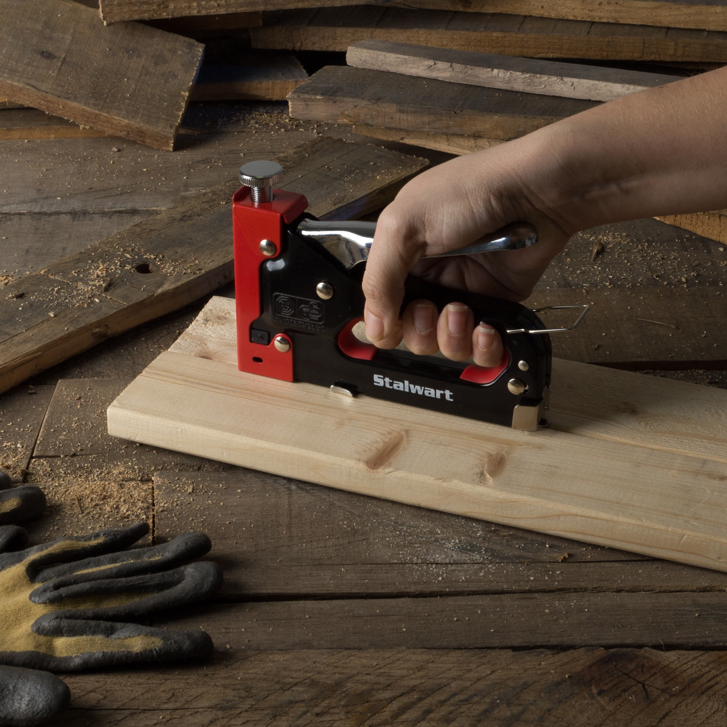 Staple Gun Kit Heavy Duty Stapler Nail Remover Tool Hobby DIY Craft Artwork Wall 