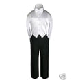 thumbnail image 4 of White Vest Bow Tie Boy Kid Teen Formal Wedding Party Black 5pc Suit Tuxedo S-20, 4 of 5