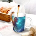 thumbnail image 3 of Yiaed Dreamy Night Sky White Horse Print Ceramics Coffee,Large Handle Design,Extra Large Tea and Coffee Cup for Office and Home Mugs, 3 of 6